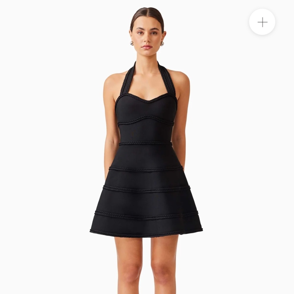 Elliatt Katlyn Halter Mini Dress in Black Brunch cocktail Party Dress